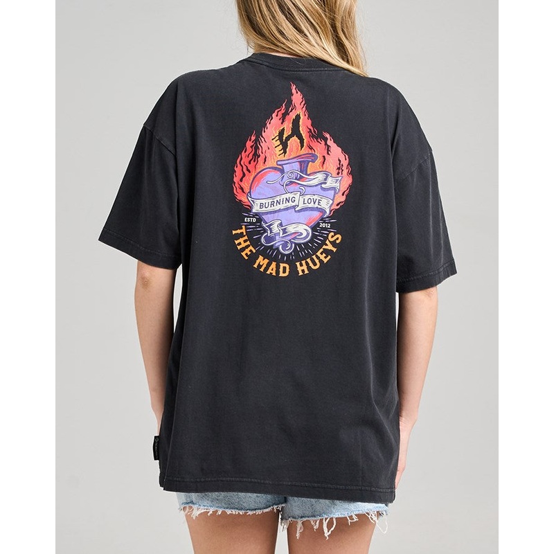 The Mad Hueys BURNING LOVE | WOMENS OVERSIZED SS TEE