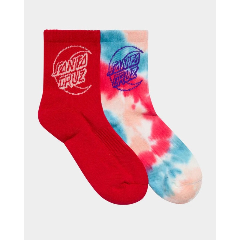Santa Cruz Moon Dot Outline Girls Mid Socks 2 Pack