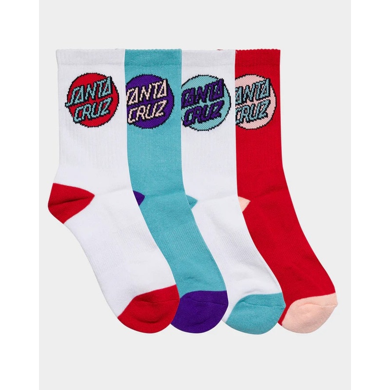 Santa Cruz Other Dot Girls Crew Socks 4 Pack