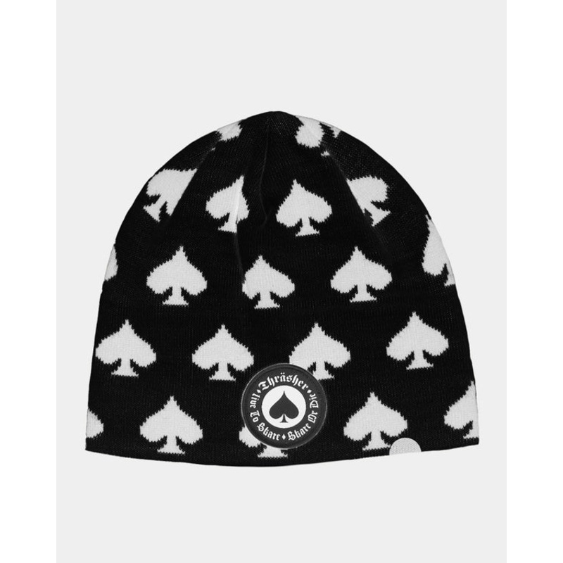 Thrasher Oath Skully Beanie|BLACK|WHITE|OSFM