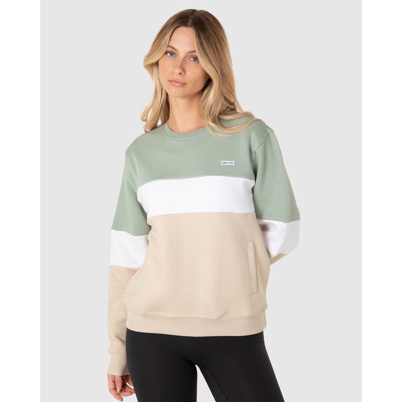 Unit Coco Womens Crew Neck|SAGE GREEN|CEMENT|MINT|PEACH|6/2XS|8/XS|10/S|12/M|14/L|16/XL