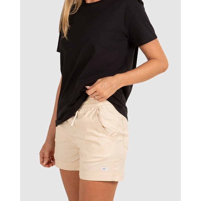 Unit Daily Ladies Shorts|CEMENT|BLACK|6/2XS|8/XS|10/S|12/M|14/L|16/XL