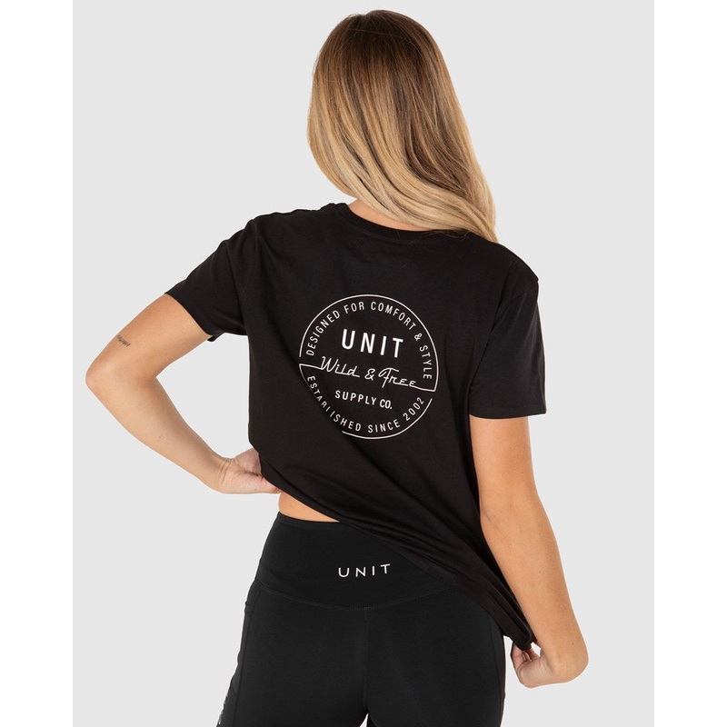 Unit Harlow Womens Tee|BLACK|CEMENT|6/2XS|14/L|12/M|10/S|16/XL|8/XS