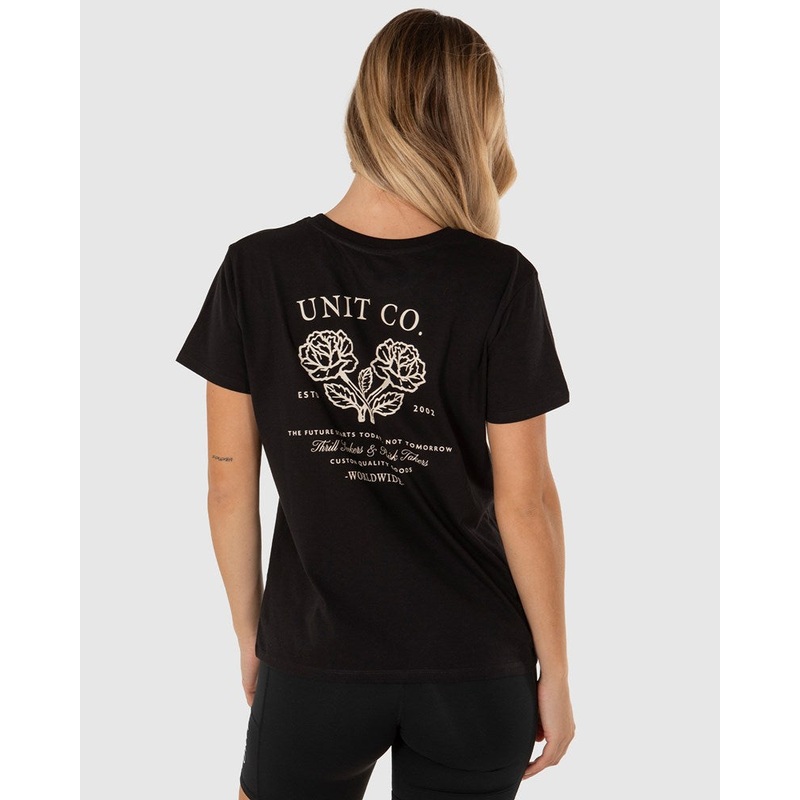 Unit Rosette Womens Tee|BLACK|6/2XS|8/XS|10/S|12/M|14/L|16/XL