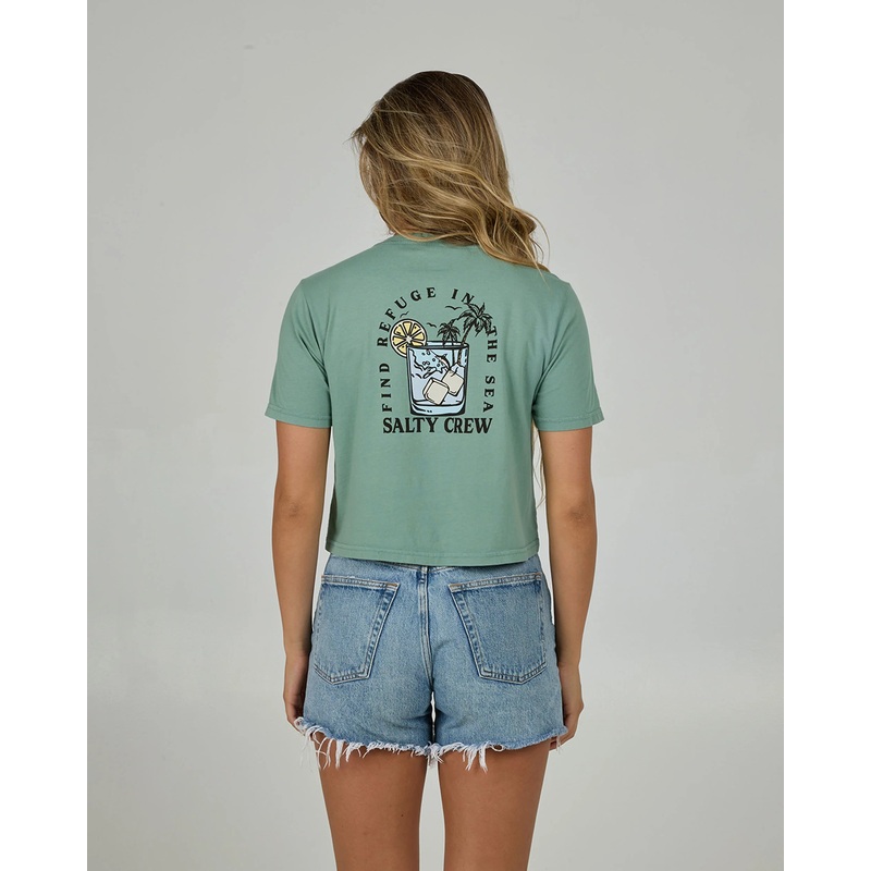 Salty Crew Ocean Spray Womens Crop Tee