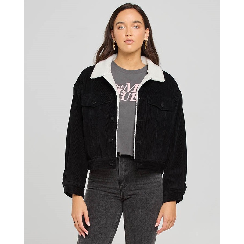 The Mad Hueys Classic Sherpa Womens Crop Cord Jacket