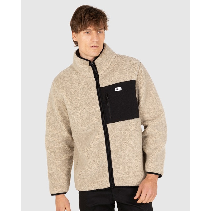 UNIT CLAIM HALF PILE FLEECE JACKET
