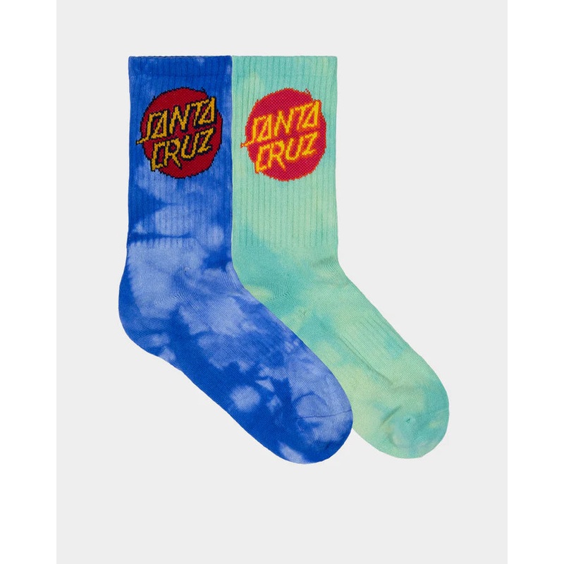 Santa Cruz Cruz Dye Boys Crew Socks 2 Pack