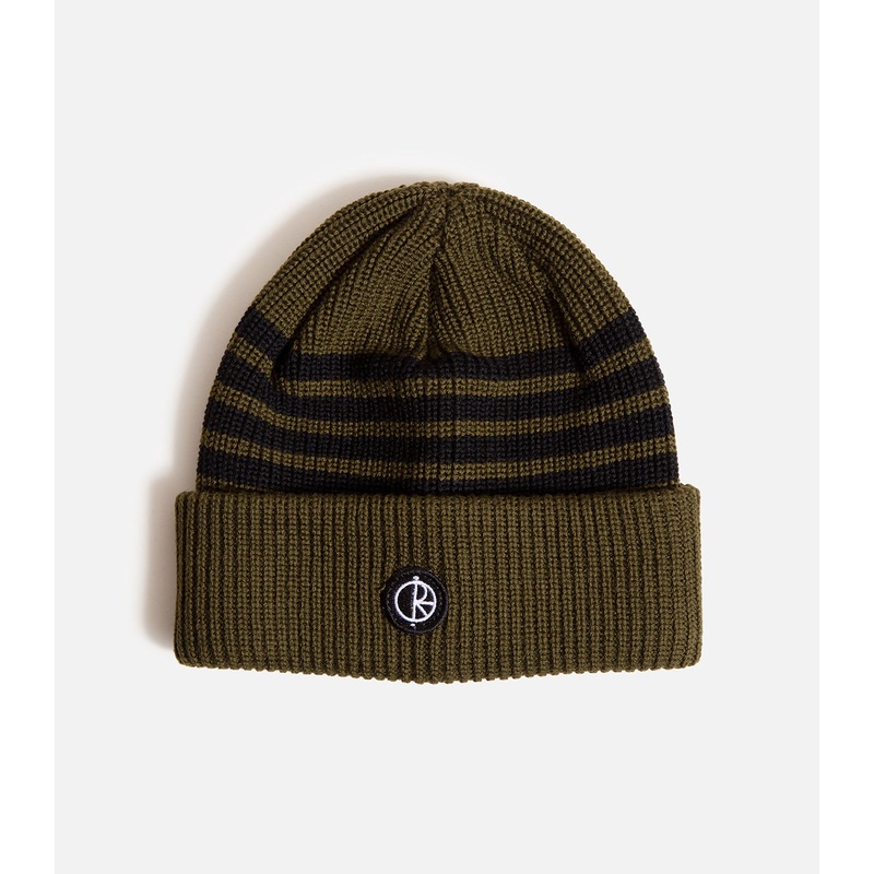 Polar Stripe Merino Beanie|O/S|Army Green