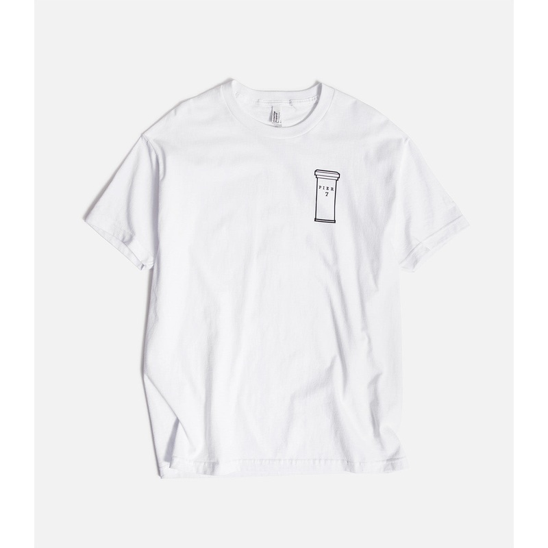 Pier 7 SF Block Logo T-Shirt|S|M|L|XL|XXL|White