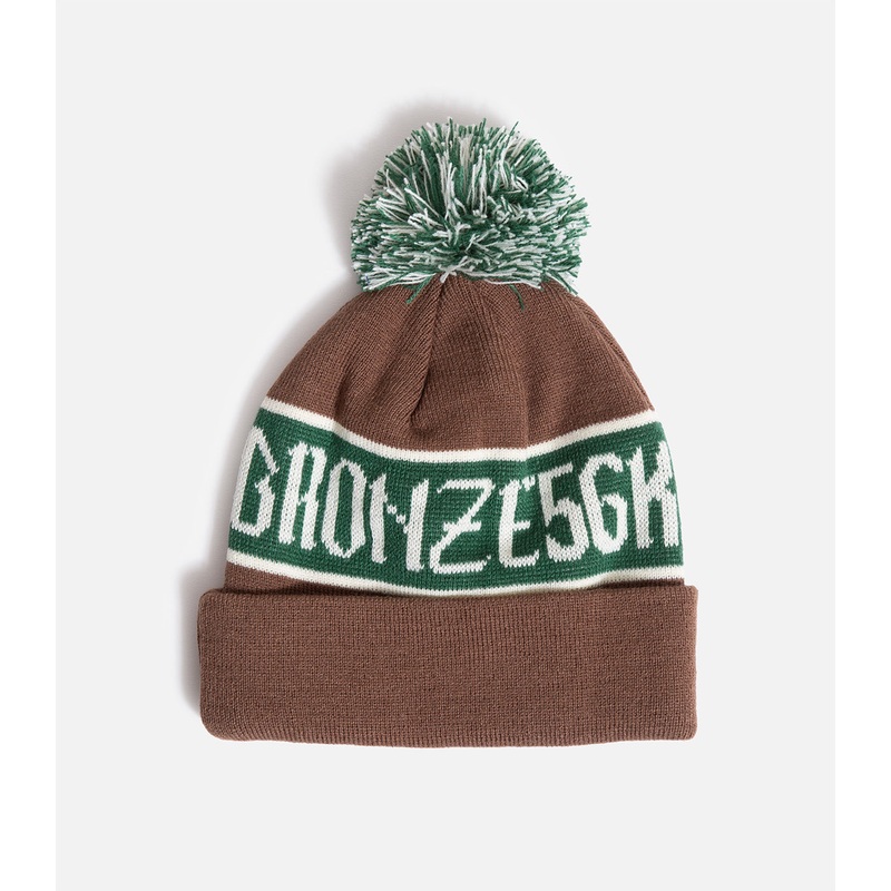 Bronze 56K Poof Ball Beanie|O/S|Brown