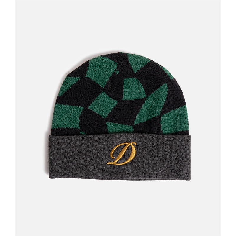 Dime D Checkered Cuff Beanie|O/S|Forest Green
