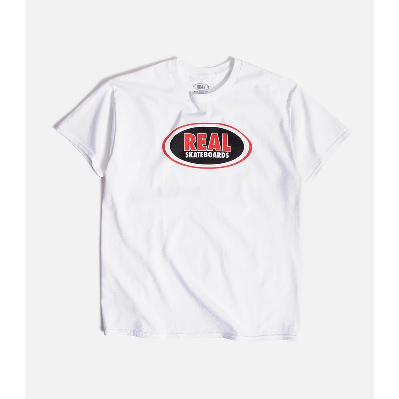Real Oval T-Shirt|S|M|L|XL|XXL|White/Red/Black