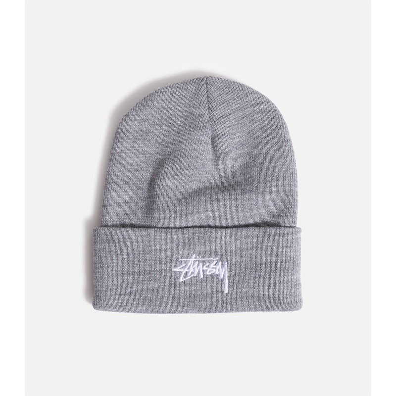 Stussy Stock Cuff Beanie|O/S|Heather Grey