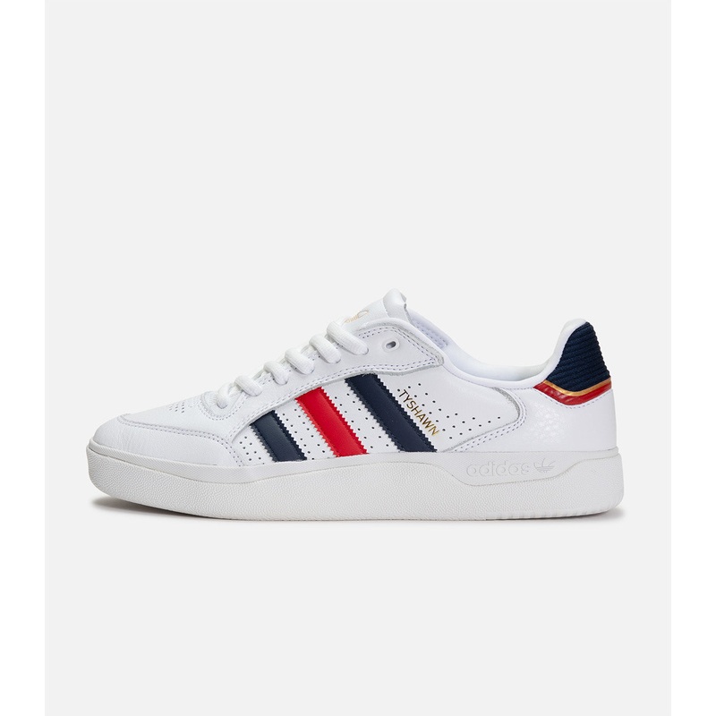 Adidas Tyshawn Low|6|6.5|7|7.5|8|8.5|9|9.5|10|10.5|11|11.5|12|13|Cloud White/Better Scarlet/Gold Metallic