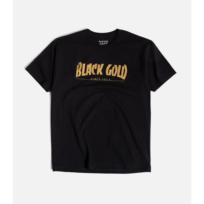 Black Gold Magazine Text T-Shirt