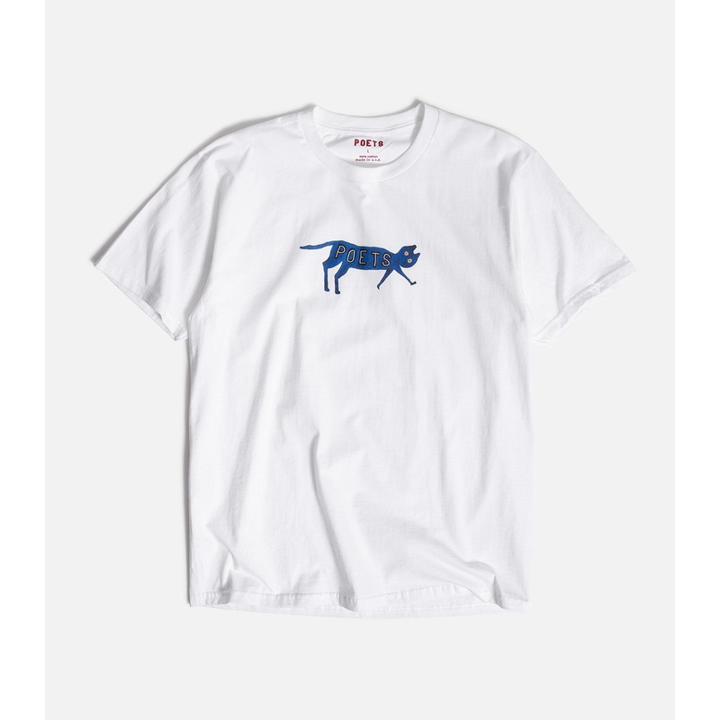 Poets Cat T-Shirt|S|M|L|XL|XXL|White