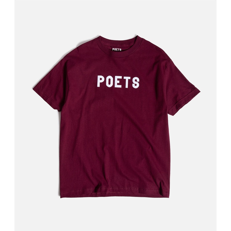 Poets OG Flock T-Shirt|S|M|L|XL|XXL|Maroon