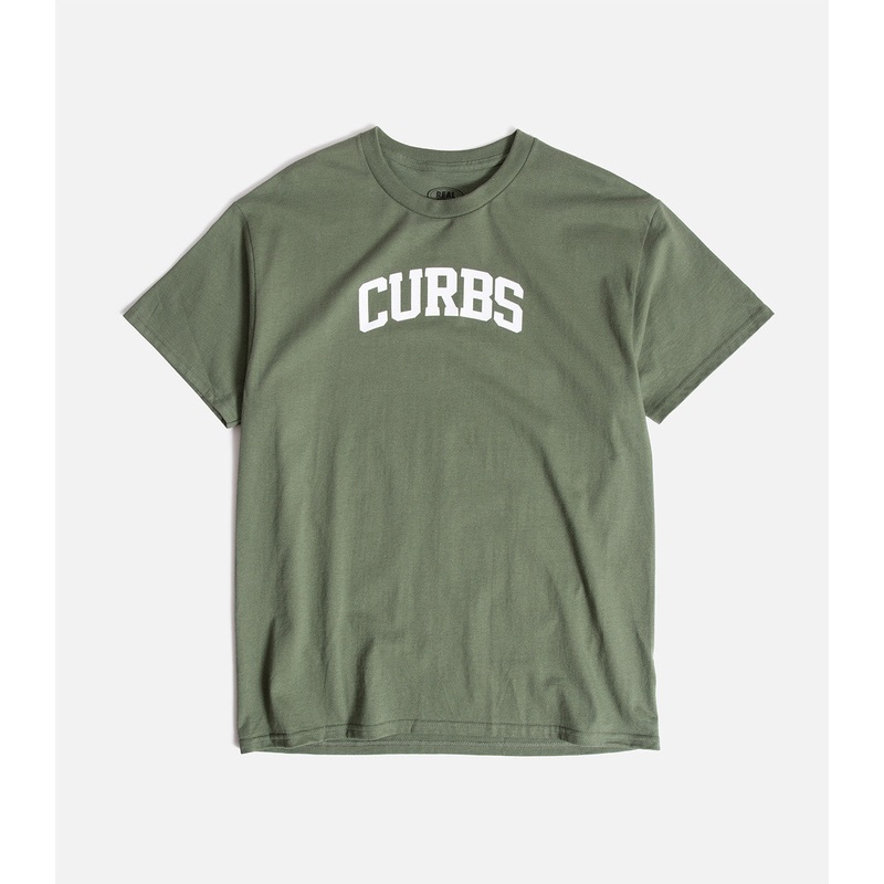 Real Curbs T-Shirt|S|M|L|XL|XXL|Military Green/White
