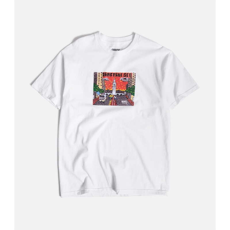 Snack SF Postcard T-Shirt|S|M|L|XL|XXL|White