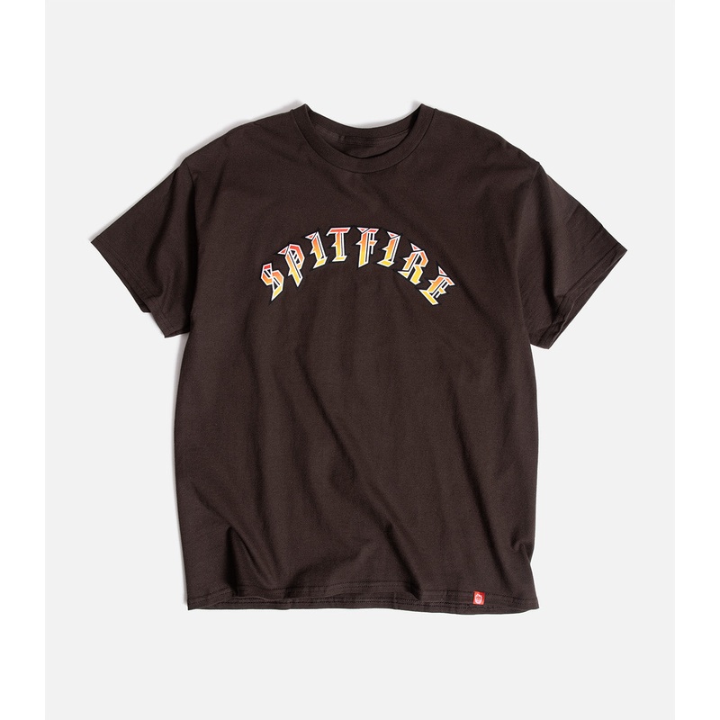 Spitfire Old E Fade T-Shirt|S|M|L|XL|XXL|Brown/Red/Yellow