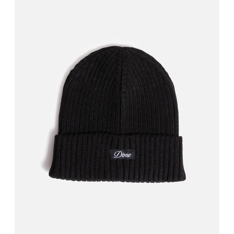 Dime Cursive Fold Beanie|O/S|Black