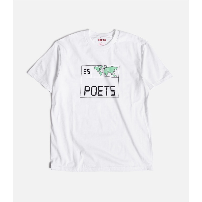 Poets World Clock T-Shirt|S|M|L|XL|XXL|White